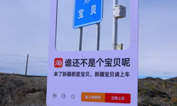 爆改新疆宝贝路牌，淘宝在网红路为新疆特产带货